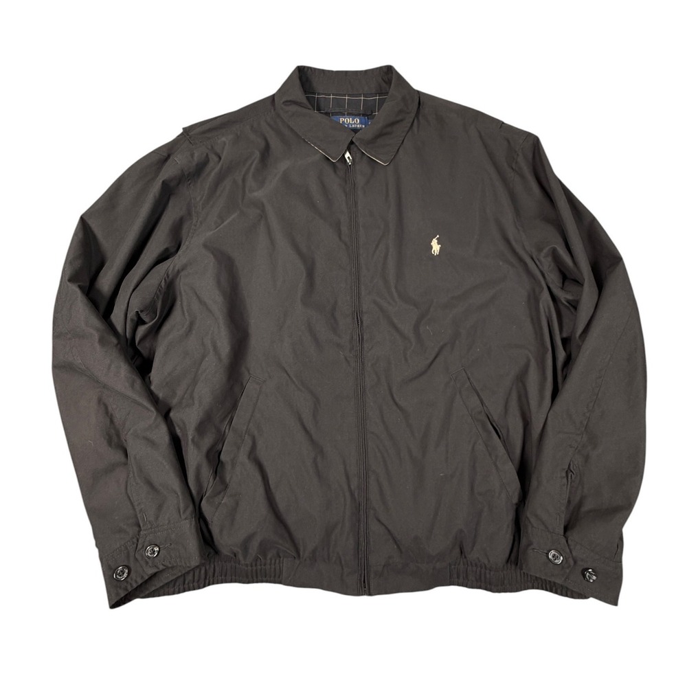 Polo Ralph Lauren Harrington Jacket Mens 2XB Black Full Zip Lined Windbreaker
